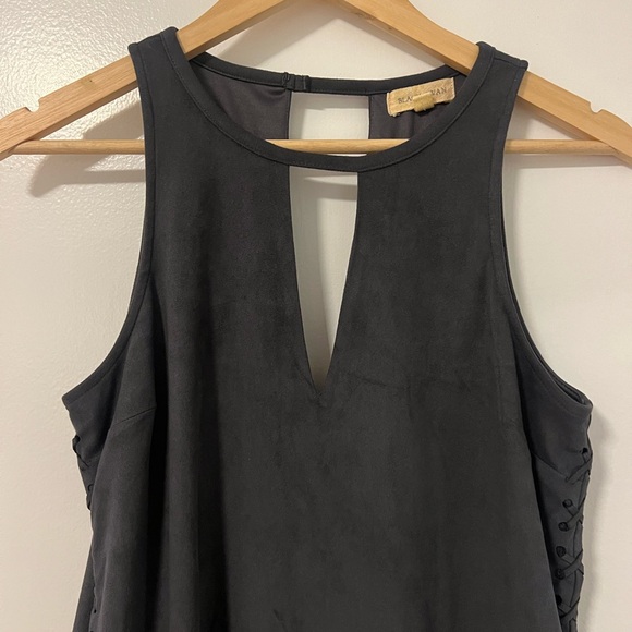 Grey Suede Sexy Dress - Picture 3 of 3